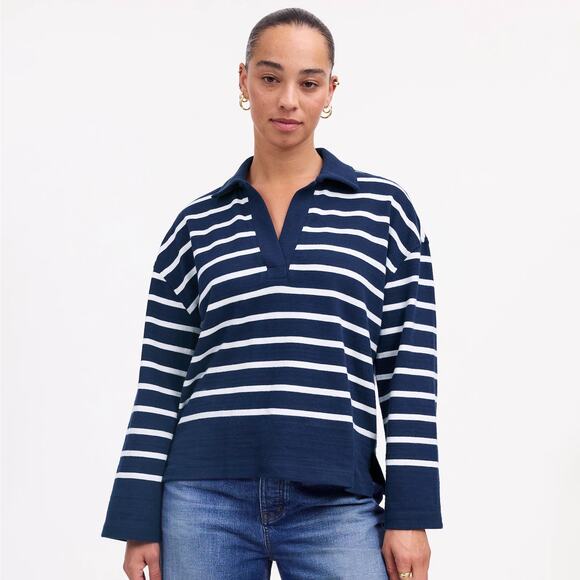 NWT Madewell Rugby Polo Tee, Size Large - Picture 2 of 10